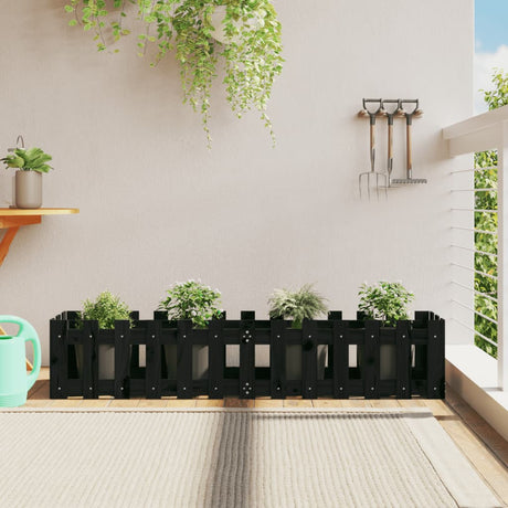 Vidaxx jardinière clôture surélevée design 150x30x30 cm bois de pin noir