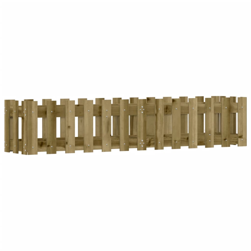 Vidaxxl jardinière surélevée design clôture 150x30x30 cm bois imprégné