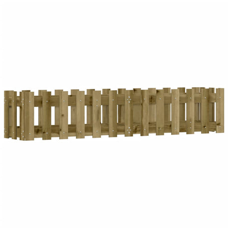 Vidaxxl jardinière surélevée design clôture 150x30x30 cm bois imprégné