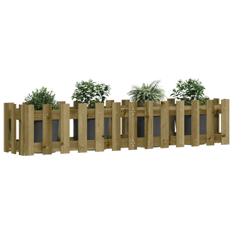Vidaxxl jardinière surélevée design clôture 150x30x30 cm bois imprégné