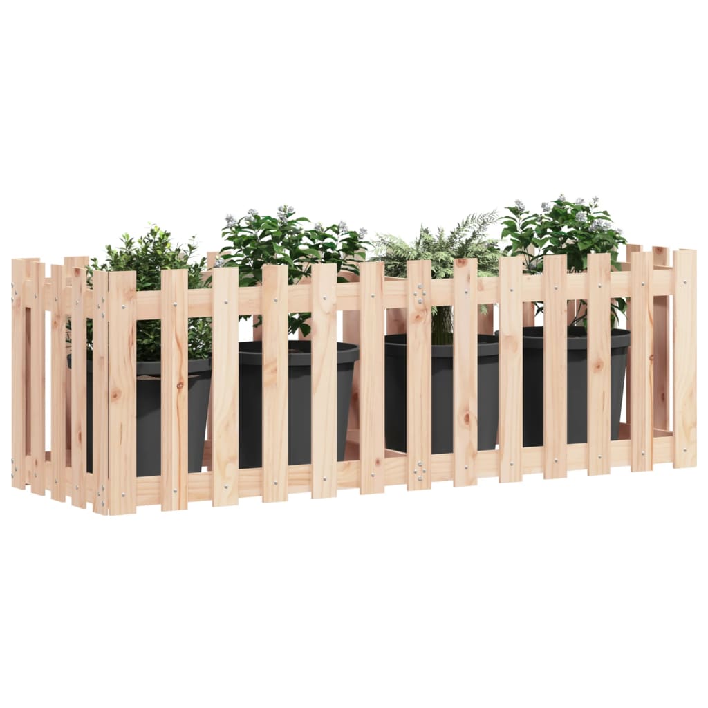 VidaXL jardinière surélevée avec clôture design 150x50x50 cm bois de pin