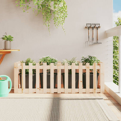 VidaXL jardinière surélevée avec clôture design 150x50x50 cm bois de pin