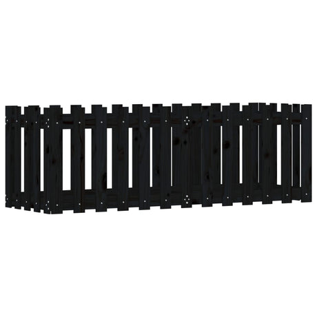 Vidaxx jardinière clôture surélevée design 150x50x50 cm bois de pin noir