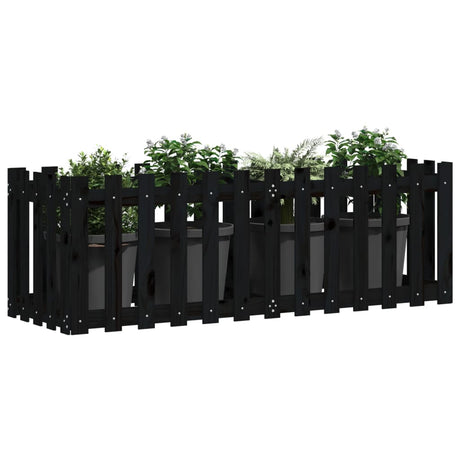 Vidaxx jardinière clôture surélevée design 150x50x50 cm bois de pin noir