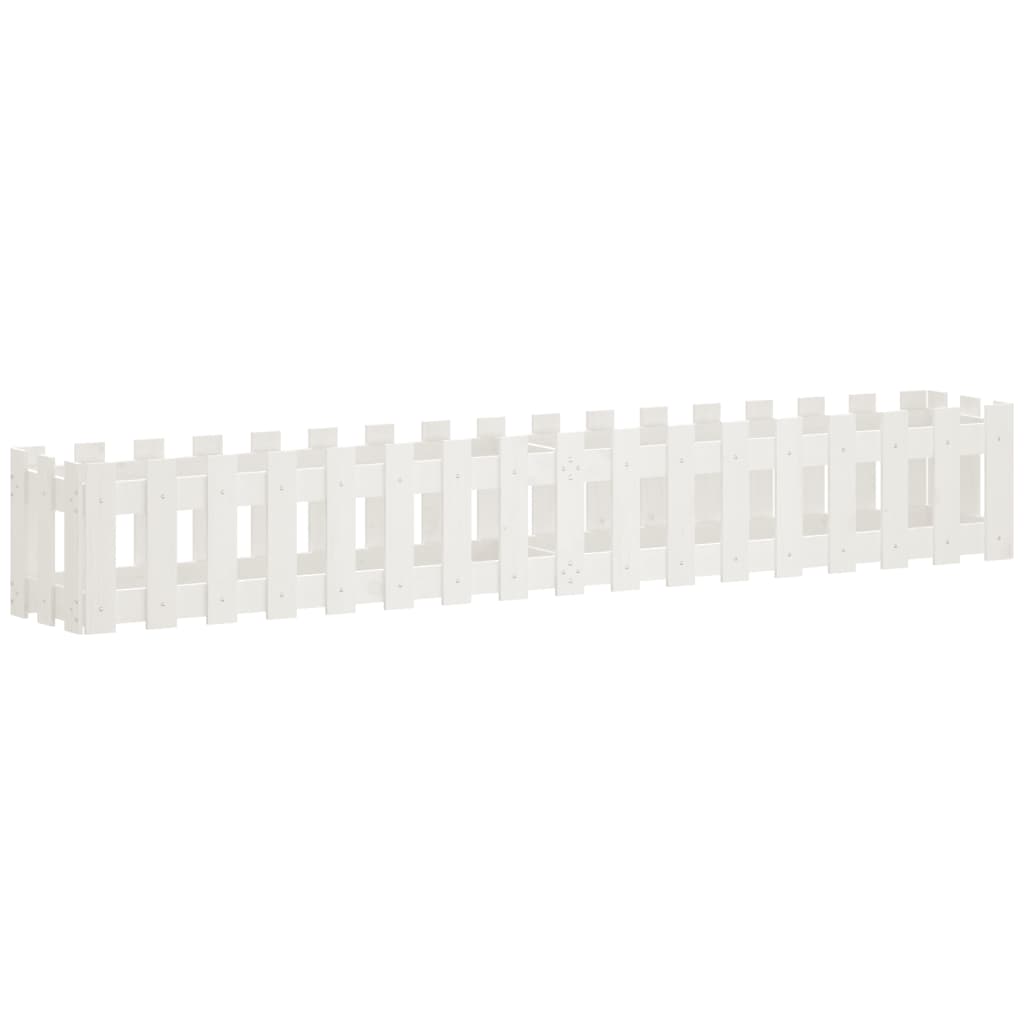 Vidaxxl jardinière clôture surélevée design 200x30x30 cm bois de pin blanc
