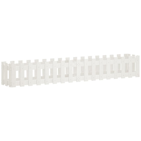 Vidaxxl jardinière clôture surélevée design 200x30x30 cm bois de pin blanc