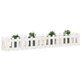 Vidaxxl jardinière clôture surélevée design 200x30x30 cm bois de pin blanc