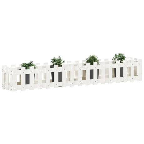 Vidaxxl jardinière clôture surélevée design 200x30x30 cm bois de pin blanc