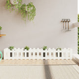 Vidaxxl jardinière clôture surélevée design 200x30x30 cm bois de pin blanc