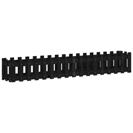 Vidaxx jardinière clôture surélevée design 200x30x30 cm bois de pin noir