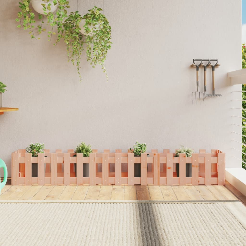 Vidaxxl jardinière surélevée design clôture 200x30x30 cm bois de Douglas massif