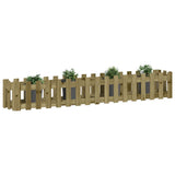 Vidaxxl jardinière surélevée design clôture 200x30x30 cm bois imprégné