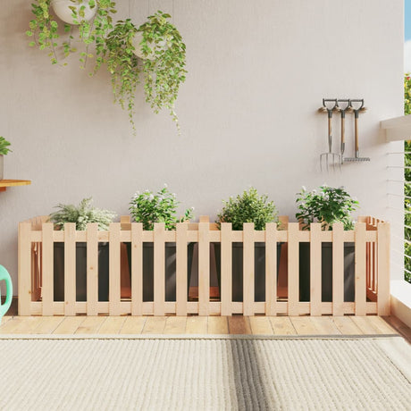 Vidaxx jardinière surélevée avec clôture design 200x50x50 cm bois de pin