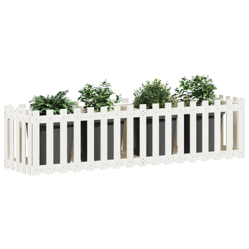 Vidaxx jardinière clôture surélevée design 200x50x50 cm bois de pin blanc