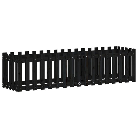 Vidaxx jardinière clôture surélevée design 200x50x50 cm bois de pin noir