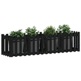 Vidaxx jardinière clôture surélevée design 200x50x50 cm bois de pin noir