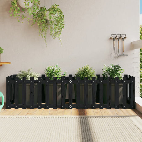 Vidaxx jardinière clôture surélevée design 200x50x50 cm bois de pin noir