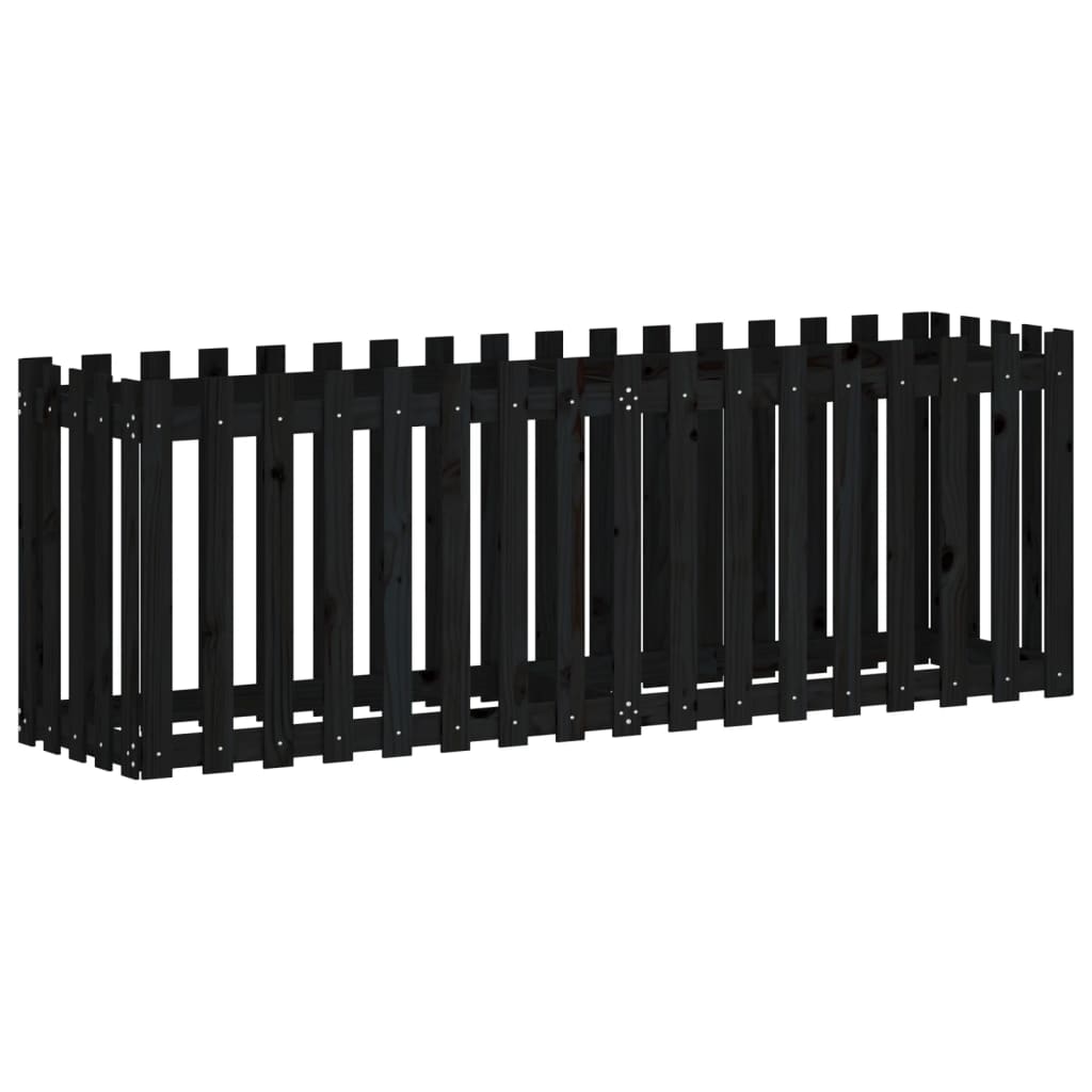 Vidaxx jardinière clôture surélevée design 200x50x70 cm bois de pin noir