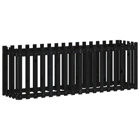 Vidaxx jardinière clôture surélevée design 200x50x70 cm bois de pin noir