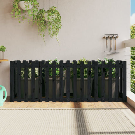 Vidaxx jardinière clôture surélevée design 200x50x70 cm bois de pin noir