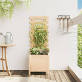 Vidaxl plantenbak met rek 39x39,5x114 cm massief grenenhout