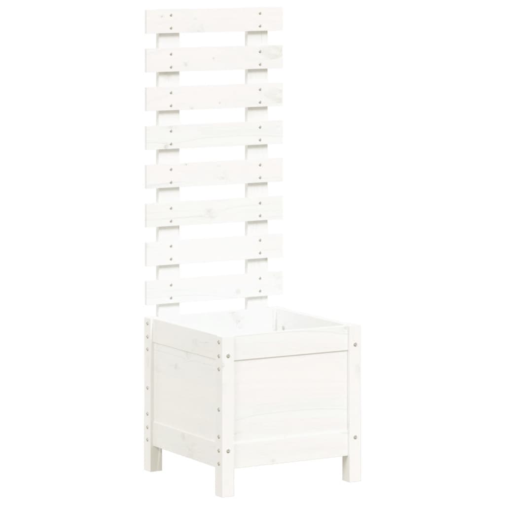 Vidaxx jardinière avec support 39x39,5x114 cm bois de pin massif blanc