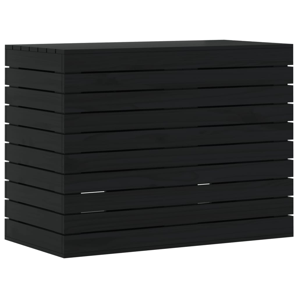 Vidaxx panier à linge 88,5x44x66 cm bois de pin massif noir