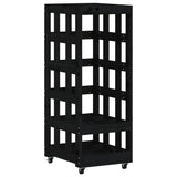 Vidaxx porte-bûches à roulettes 40x49x110 cm bois de pin massif noir