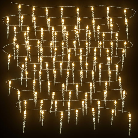 Vidaxl Christmas Lighting Cone avec 100 LEDS 10 m acrylique PVC blanc chaud