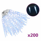 VidaXL Lumières de Noël Glaçons 200 LED Blanc Froid 20 m Acrylique PVC