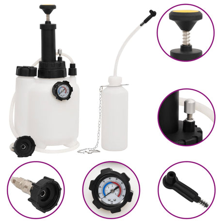 Vidaxxl purgeur de frein 3 l blanc et noir