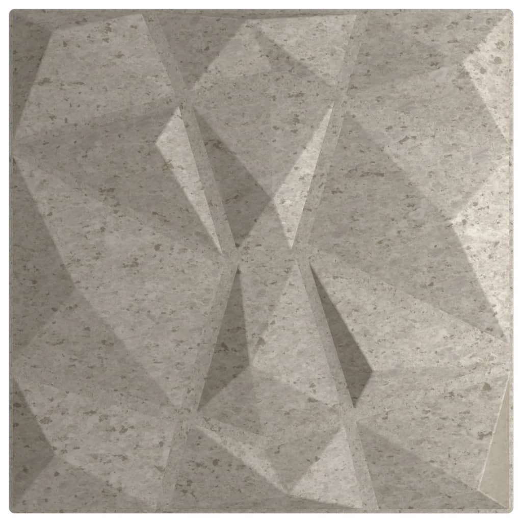 Vidaxx 24 pcs panneaux muraux diamant 6 m² 50x50 cm xps gris béton