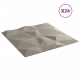 Vidaxl 24 st panneaux muraux diamant 6 m² 50x50 cm xps betongrijs