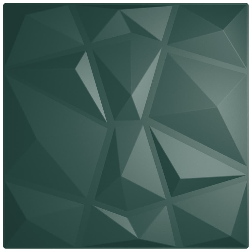 Vidaxx 48 pcs panneaux muraux diamant 12 m² 50x50 cm xps vert