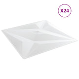 Vidaxl 24 St Panneaux muraux étoiles 6 m² 50x50 cm xps blanc