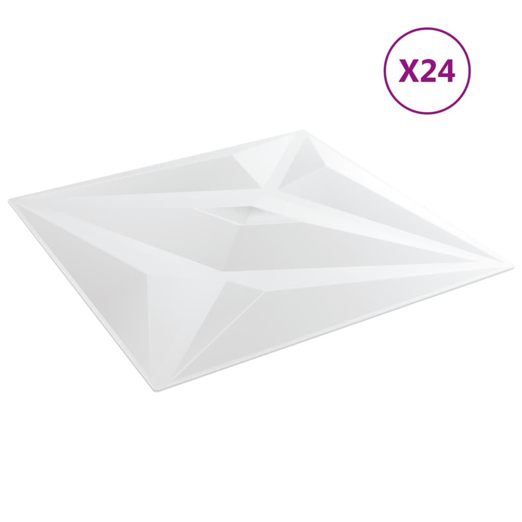 Vidaxx 24 pcs panneaux muraux étoile 6 m² 50x50 cm xps blanc