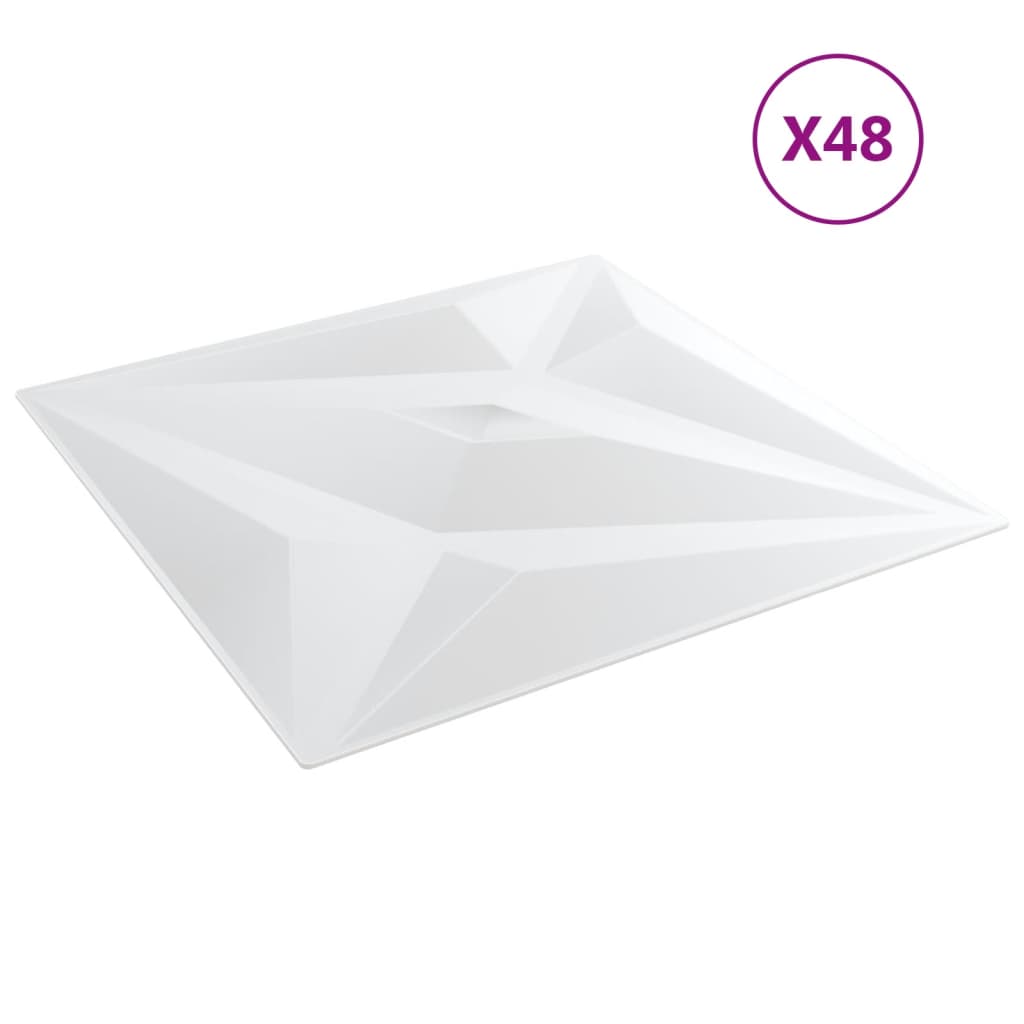 Vidaxl 48 St Panneaux muraux étoiles 12 m² 50x50 cm xps blanc