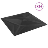 Vidaxl 24 ST stenskih plošč STAR 6 m² 50x50 cm xps črna