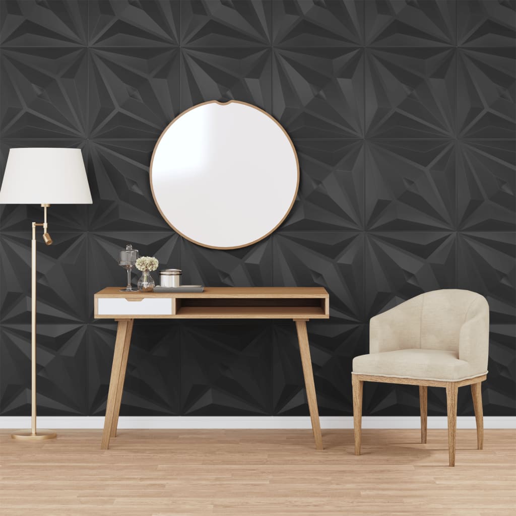 Vidaxx 24 pcs panneaux muraux étoile 6 m² 50x50 cm xps noir