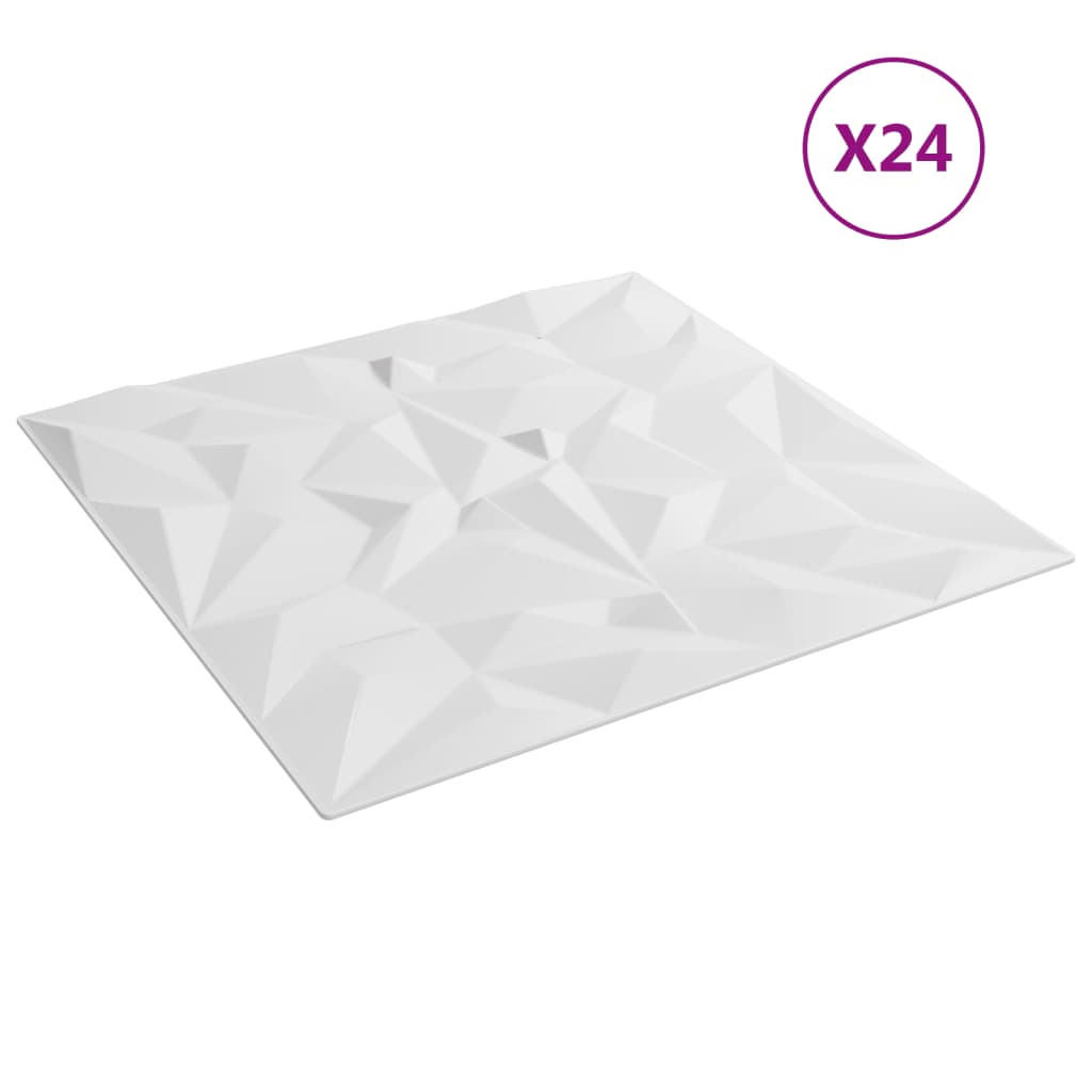 Vidaxl 24 stage de paroi Amethyst 6 m² 50x50 cm xps blanc