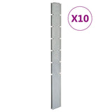 Vidaxl fence Posts 10 St 180 cm galvaniséiert Stol Sëlwer faarweg