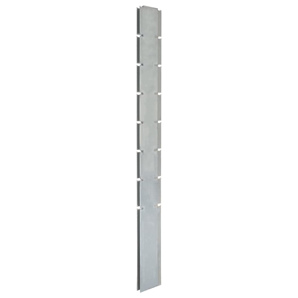 Vidaxl Postes de cerca de 10 st 200 cm de acero galvanizado de plata de color plateado