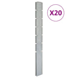 Vidaxl Fence Posts 20 st 180 cm en acier galvanisé en acier couleur