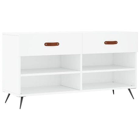 Vidaxx banc à chaussures 102x35x55 cm bois d'ingénierie blanc