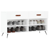 Vidaxx banc à chaussures 102x35x55 cm bois d'ingénierie blanc