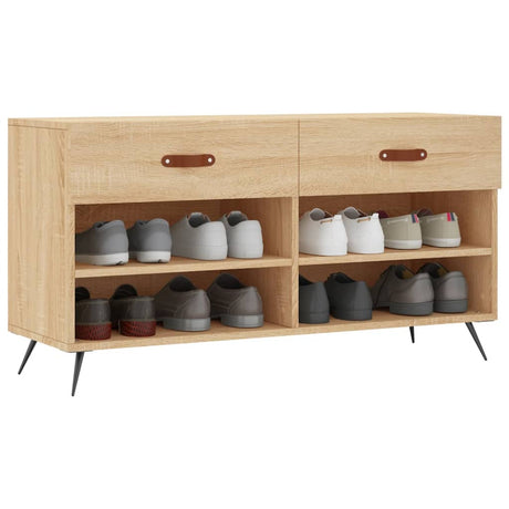 VidaXL banc à chaussures 102x35x55 cm bois d'ingénierie couleur chêne sonoma