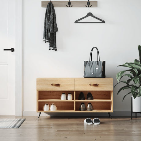 VidaXL banc à chaussures 102x35x55 cm bois d'ingénierie couleur chêne sonoma