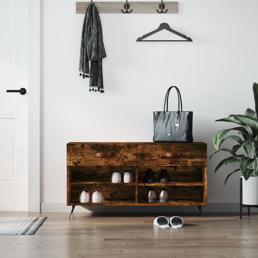 Vidaxx banc à chaussures 102x35x55 cm bois traité, chêne fumé