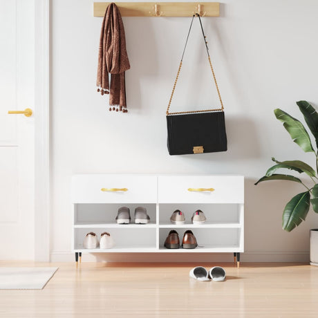 Vidaxx banc à chaussures 102x35x55 cm bois d'ingénierie blanc