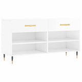 Vidaxx banc à chaussures 102x35x55 cm bois fini blanc brillant